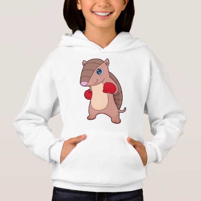 Armadillo Boxing Boxer Boxing gloves Hoodie (Front)