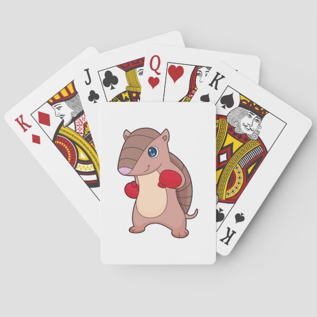 Armadillo Boxing Boxer Boxing gloves Poker Cards (Back)