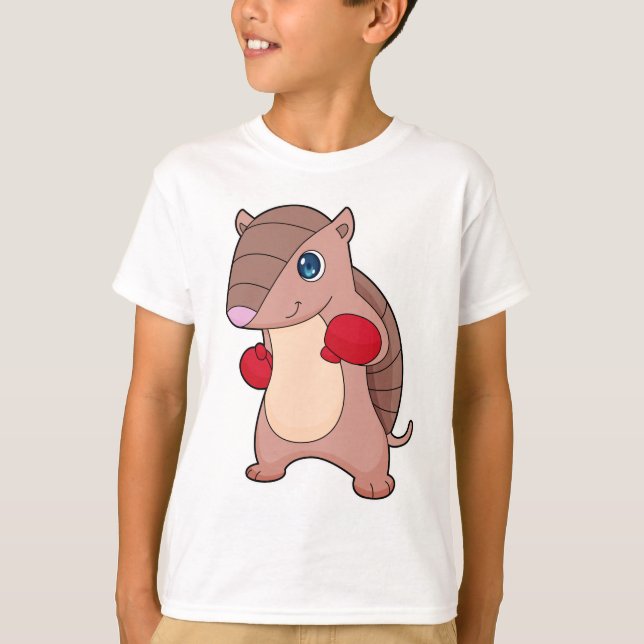Armadillo Boxing Boxer Boxing gloves T-Shirt (Front)