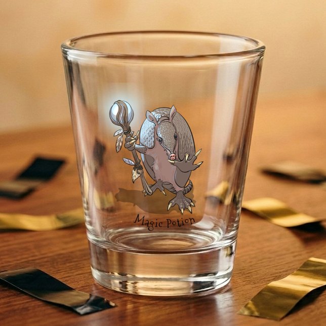 Armadillo Cartoon Sword & Sorcery Fantasy Fan Gift Shot Glass (Creator Uploaded)