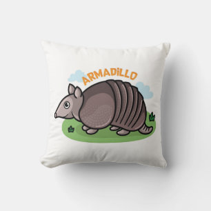 Armadillo Cartoon Throw Pillow