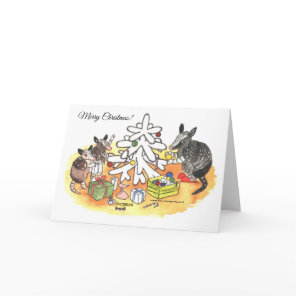 Armadillo Christmas Holiday Card