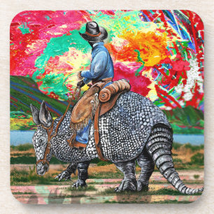 Armadillo Cowboy Beverage Coaster