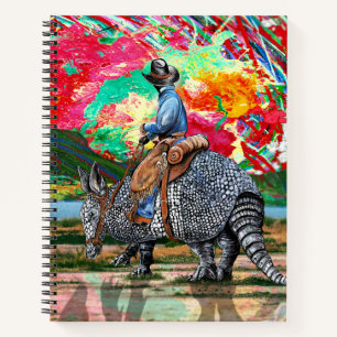 Armadillo Cowboy Sunset Notebook