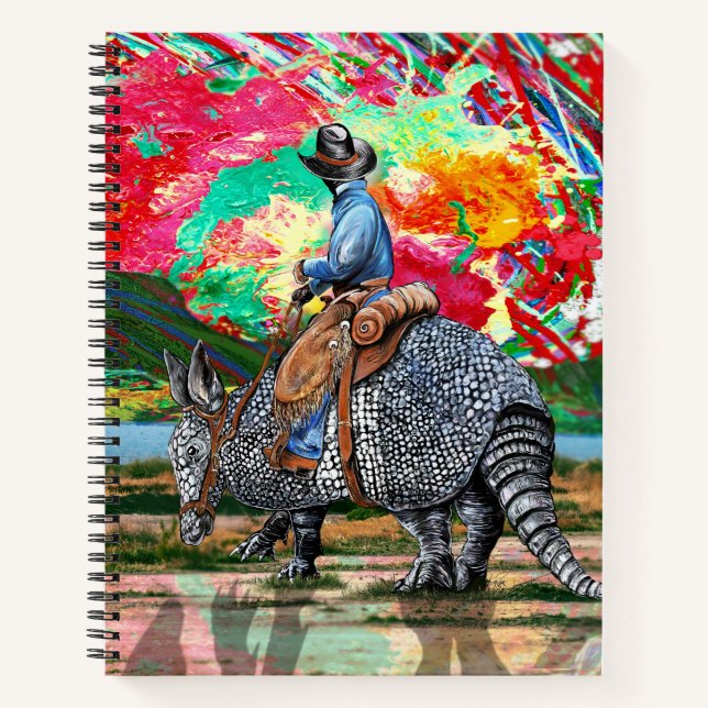Armadillo Cowboy Sunset Notebook (Front)