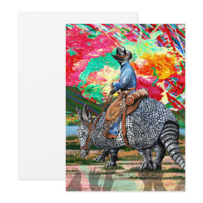 Armadillo Cowboy Sunset Thank You Card