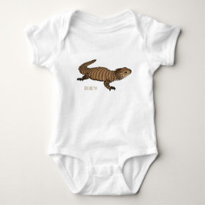 Armadillo girdled lizard cartoon illustration  baby bodysuit