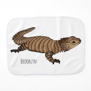 Armadillo girdled lizard cartoon illustration baby burp cloth