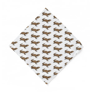 Armadillo girdled lizard cartoon illustration  bandana