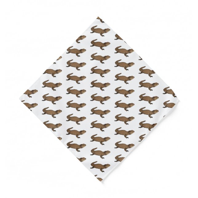 Armadillo girdled lizard cartoon illustration  bandana (Front)