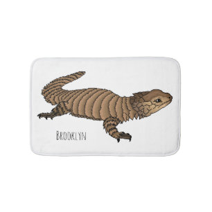 Armadillo girdled lizard cartoon illustration bath mat