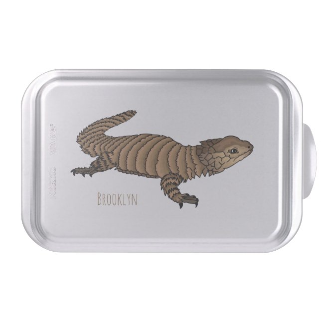 Armadillo girdled lizard cartoon illustration  cake pan (Front)