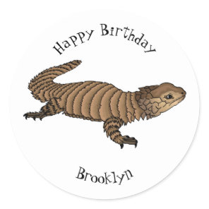 Armadillo girdled lizard cartoon illustration classic round sticker