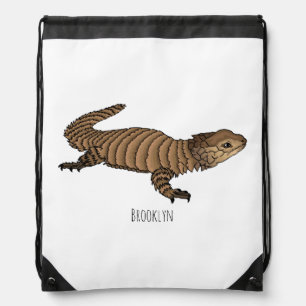 Armadillo girdled lizard cartoon illustration drawstring bag