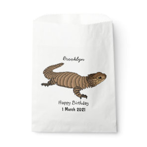 Armadillo girdled lizard cartoon illustration favor bag