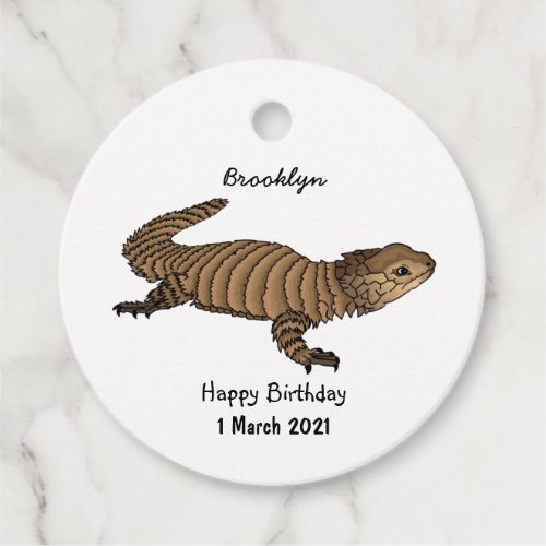 Armadillo girdled lizard cartoon illustration  favor tags