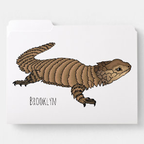 Armadillo girdled lizard cartoon illustration  file folder