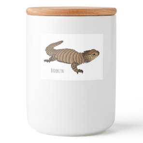 Armadillo girdled lizard cartoon illustration food label