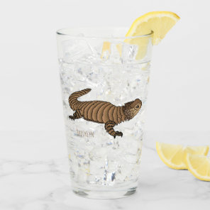 Armadillo girdled lizard cartoon illustration  glass