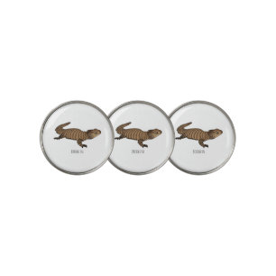 Armadillo girdled lizard cartoon illustration golf ball marker