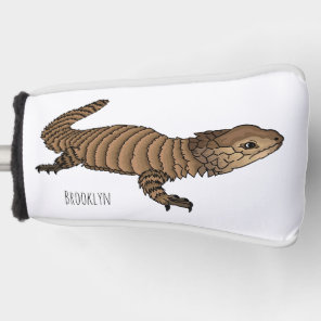 Armadillo girdled lizard cartoon illustration golf head cover