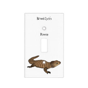 Armadillo girdled lizard cartoon illustration  light switch cover
