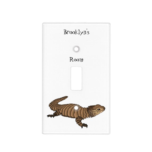 Armadillo girdled lizard cartoon illustration  light switch cover (Front)
