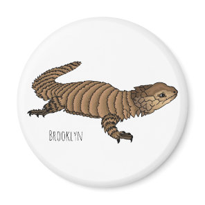 Armadillo girdled lizard cartoon illustration magnet
