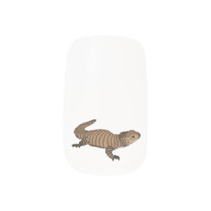 Armadillo girdled lizard cartoon illustration  minx nail art