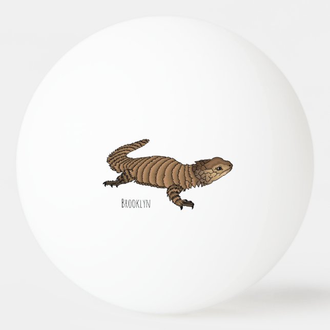 Armadillo girdled lizard cartoon illustration  ping pong ball (Front)
