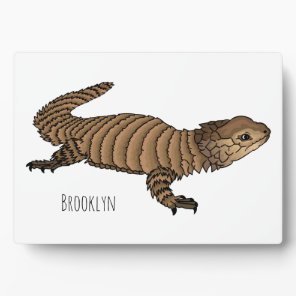 Armadillo girdled lizard cartoon illustration  plaque
