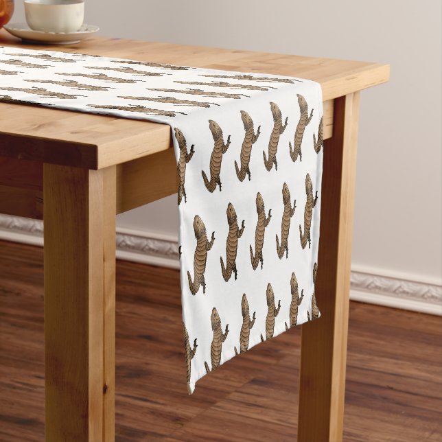 Armadillo girdled lizard cartoon illustration  short table runner (In Situ)