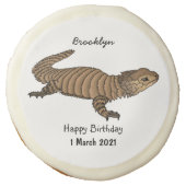 Armadillo girdled lizard cartoon illustration sugar cookie (Front)