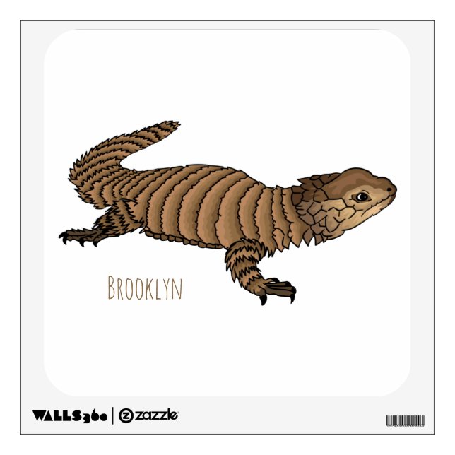 Armadillo girdled lizard cartoon illustration  wall decal (Front)