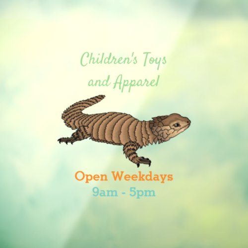 Armadillo girdled lizard cartoon illustration  window cling