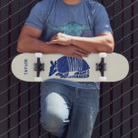 Armadillo Graphic Customized Personalized Skateboard<br><div class="desc">Ride in style with this skateboard that's ready personalized with your name or your own custom message. Features a simple and bold illustration of an armadillo in blue against a cream or ivory colored background.</div>