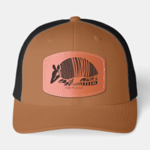 Armadillo Graphic Personalized  Leather Patch Hat