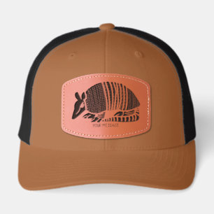 Armadillo Graphic Personalized  Leather Patch Hat