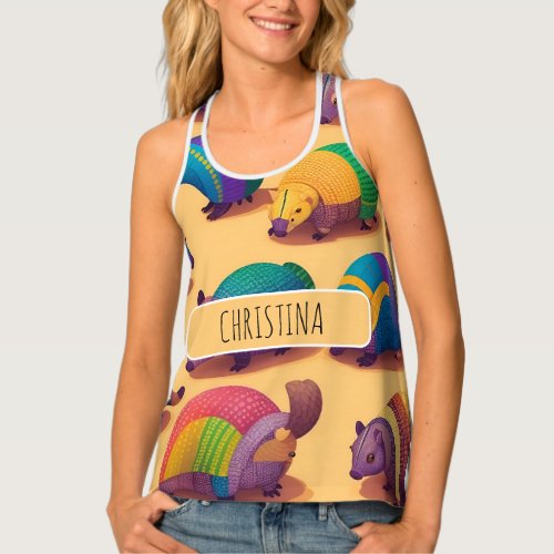 Armadillo Pastel Colorful Personalized Pattern Tank Top