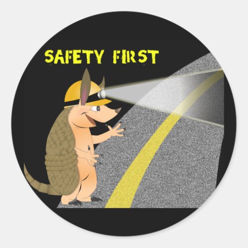 Armadillo Safety First Sticker