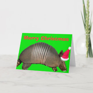 Armadillo Santa, Merry Christmas Holiday Card