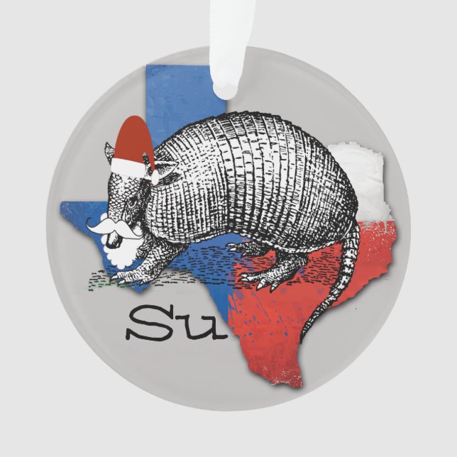 Armadillo Santa Ornament (Front)