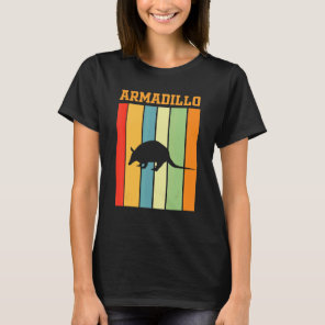 Armadillo Shadow Silhouette In Retro Colors T-Shirt