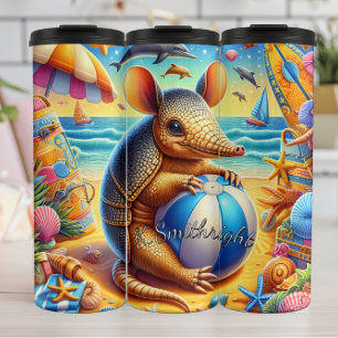 Armadillo Summer Beach Fun Thermal Tumbler