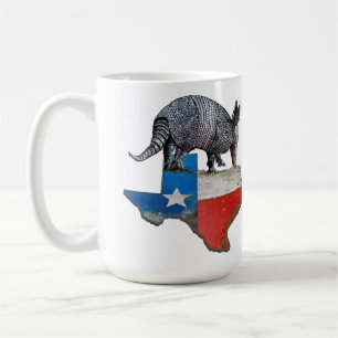 Armadillo Texas State Flag Map Coffee Mug