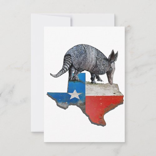 Armadillo Texas State Flag Map Thank You Card