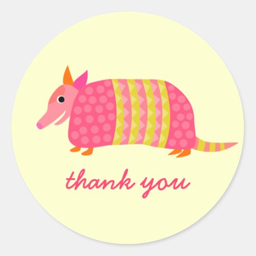 Armadillo Thank You sticker