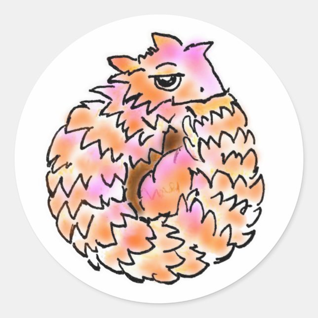 Armadillo Tokage-chan Round Seal (Front)