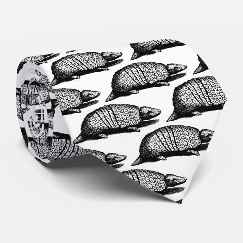 Armadillo Vintage Wild Animal Portrait Neck Tie