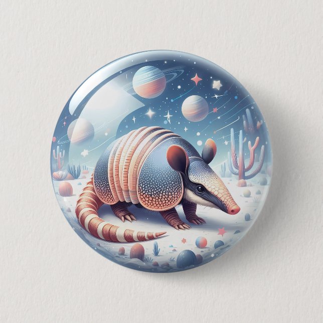 Armadillo with Cosmic Background Button (Front)